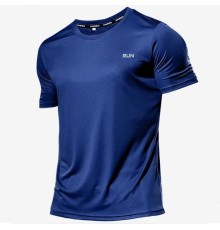 XL / Синяя спортивная футболка с коротким рукавом