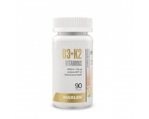 Maxler, Витамин D3 + K2, 90 капсул