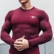 XL / Красная спортивная футболка с длинным рукавом