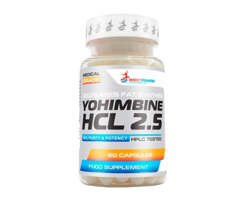 WestPharm, Yohimbine HCL 2.5, 60 капсул