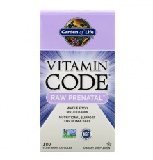 Garden of Life, Vitamin Code, RAW Prenatal, 180 вегетарианских капсул