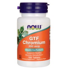 NOW, Хром GTF Chromium, 200мкг, 100 таблеток