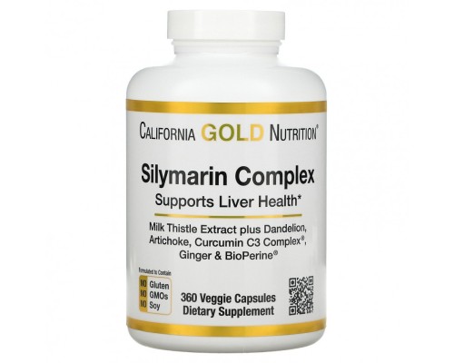 California Gold Nutrition, Силимариновый комплекс для здоровья печени, 360 растительных капсул