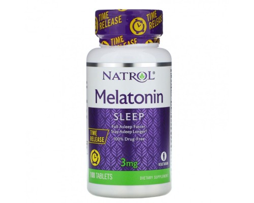 Natrol, Мелатонин замедленного высвобождения, 3 мг, 100 таблеток