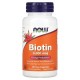 NOW, Biotin, 5000мкг, 60 капсул
