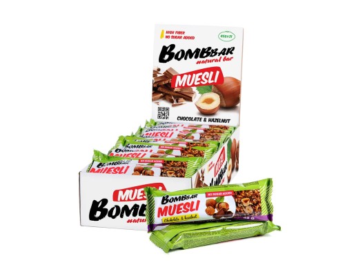 Bombbar, Батончик-мюсли, 45g, Фундук-Шоколад