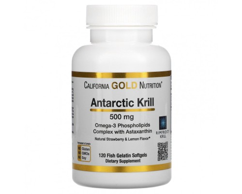 California Gold Nutrition, Масло антарктического криля, 500 мг, 120 капсул