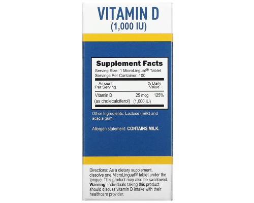 Superior Source, витамин D3 с повышенной силой действия, 25 мкг (1000 МЕ), 100 быстрорастворимых таблеток