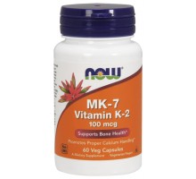 NOW, Витамин K-2 (MK7), 100 мкг, 60 капсул
