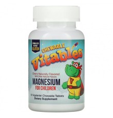 Vitables, жевательная добавка с магнием для детей, со вкусом вишни, 90 вегетарианских таблеток