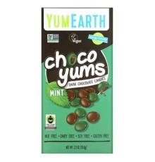 YumEarth, Choco Yums, Dark Chocolate Candies, Mint, 70.9 g
