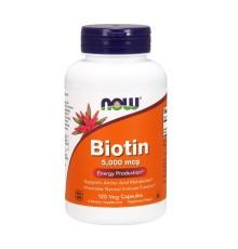 NOW, Biotin, 5000мкг, 120 капсул