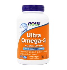 NOW, Ultra Омега-3, 500 EPA/250 DHA, 180 капсул