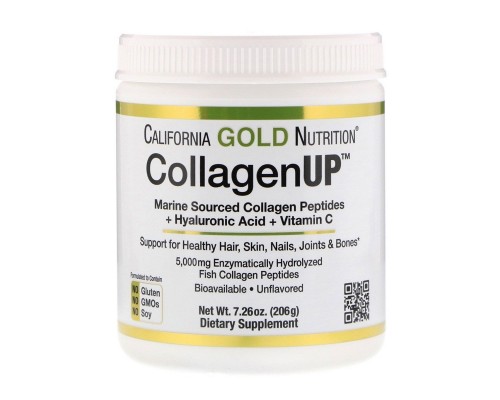 California Gold Nutrition, Коллаген с гиалуронкой и витамином С "CollagenUP", 206г