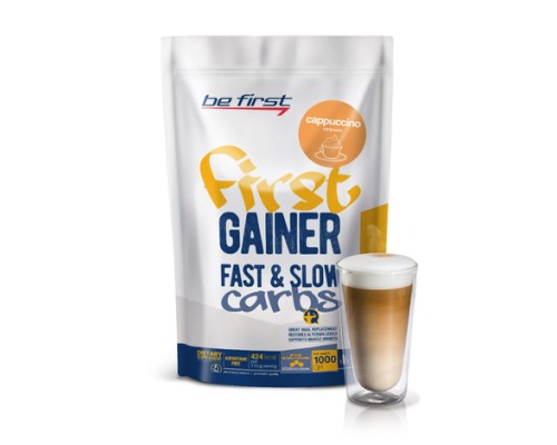 Be First, First Gainer Fast & Slow Carbs, 1000г, Капучино