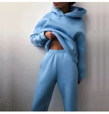 L / Синий женский костюм однотонный
