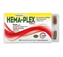 Natures Plus, Hema-Plex, 30 таблеток с длительным высвобождением