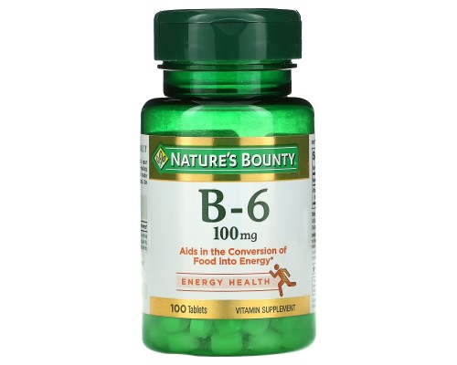 Natures Bounty, Витамин B-6, 100 мг, 100 таблеток