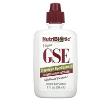 NutriBiotic, веганский экстракт семян грейпфрута GSE, жидкий концентрат, 59 мл