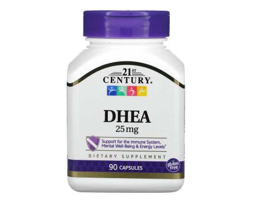 21st Century, DHEA, 25 мг, 90 капсул