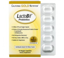 California Gold Nutrition, Пробиотики, 5 млрд КОЕ, 10 шт