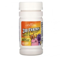 21st Century, Мультивитамины Zoo Friends, 60 жевательных таблеток, Апельсин