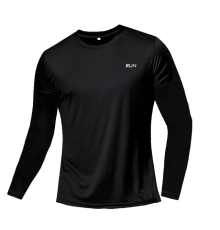 XXL / Черная спортивная футболка с длинным рукавом
