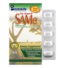 NutraLife, SAMe (дисульфат тозилат), 400 мг, 60 таблеток