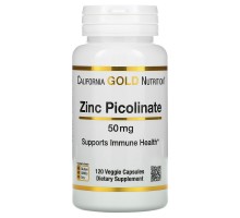 California Gold Nutrition, Цинк пиколинат, 50 мг, 120 капсул
