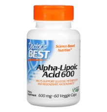 Doctors Best, Альфа-липоевая кислота, 600 мг, 60 вегетарианских капсул
