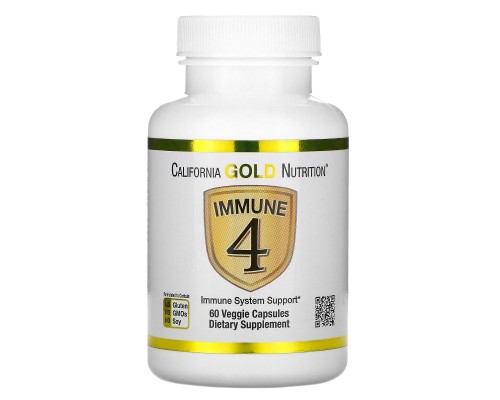 California Gold Nutrition, Immune4 для иммунитета, 60 капсул