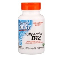 Doctors Best, активный витамин B12, 1500 мкг, 60 вегетарианских капсул