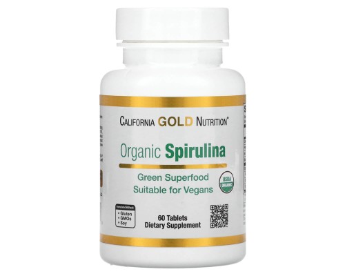 California Gold Nutrition, Спирулина, 500 мг, 60 таблеток