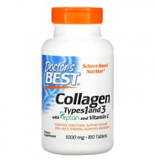 Doctors Best, Коллаген с витамином С, 1000 мг, 180 таблеток