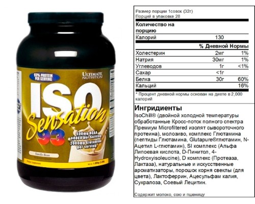 Ultimate Nutrition, ISO Sensation, 910г, Шоколад