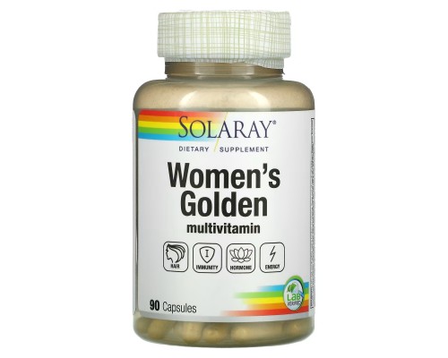 Solaray, Women's Golden Multivitamin, 90 капсул