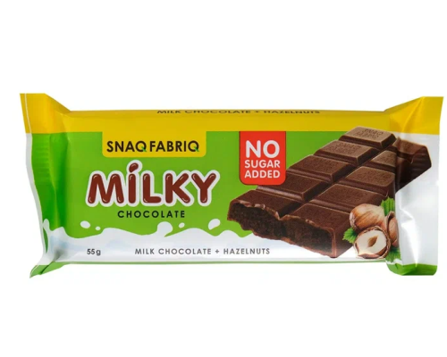 Bombbar, SNAQ FABRIQ Молочный шоколад с шоколадно-ореховой пастой, 55 г