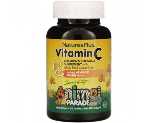 Natures Plus, Витамин C, 90 жевательных таблеток