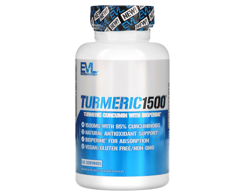 EVLution Nutrition, Куркумин Turmeric, 90 капсул
