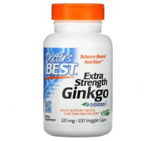 Doctors Best, Гинкго с повышенной силой действия, 120 мг, 120 капсул