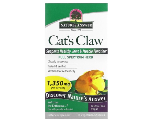 Nature's Answer, кошачий коготь, 1350 мг, 90 вегетарианских капсул