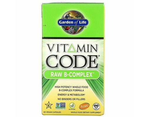 Garden of Life, Комплекс витаминов группы B, 60 капсул