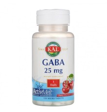 KAL, GABA, с вишневым вкусом, 25 мг, 120 микротаблеток