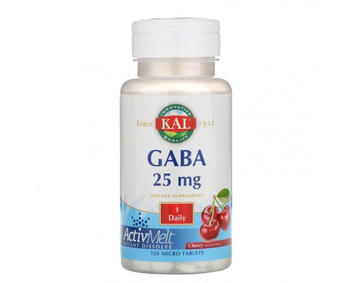 KAL, GABA, с вишневым вкусом, 25 мг, 120 микротаблеток