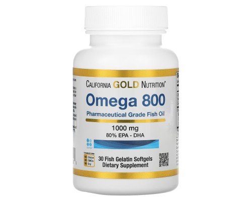 California Gold Nutrition, "Омега 800", 80% EPA/DHA, 30 капсул
