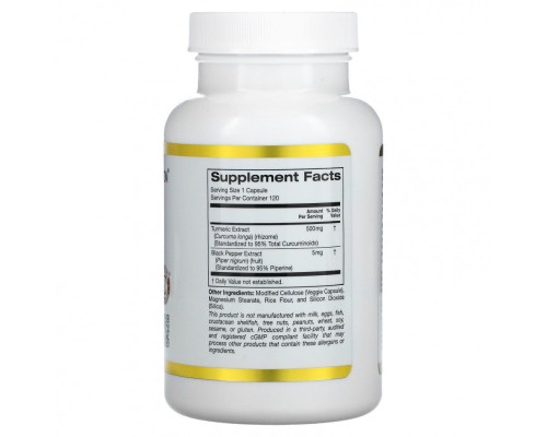 California Gold Nutrition, Куркумин, 500 мг, 120 капсул