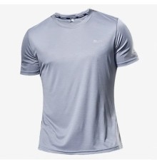 XXL / Серая спортивная футболка с коротким рукавом