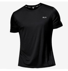 XL / Черная спортивная футболка с коротким рукавом