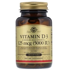 Solgar, Витамин D3, 5000ui, 100 капсул