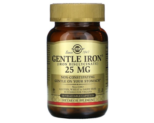 Solgar, Железо "Gentle Iron", 25 мг, 90 капсул
